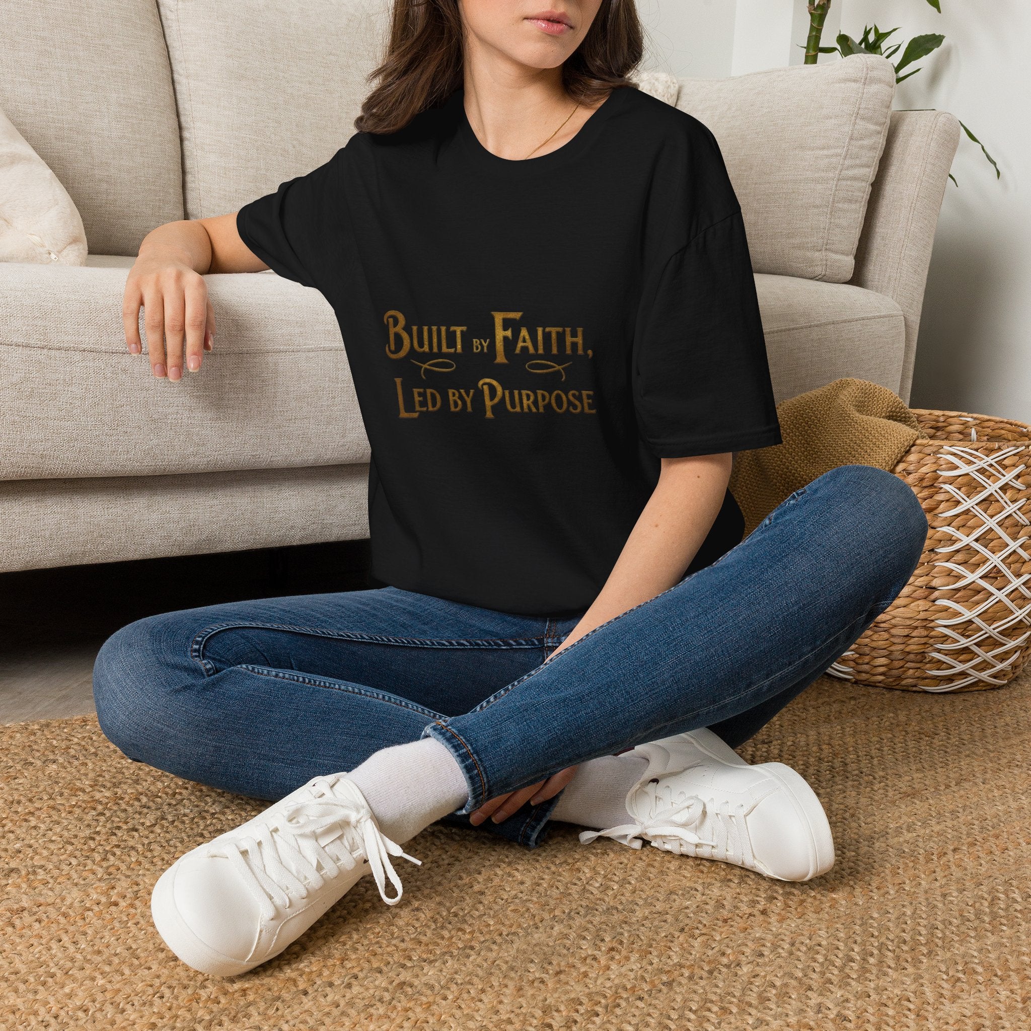 Faith-Driven T-Shirt — "Built by Faith, Led by Purpose" Inspirational Tee
