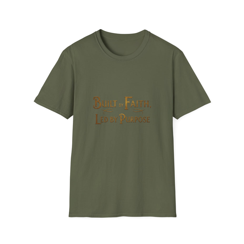 Faith-Driven T-Shirt — "Built by Faith, Led by Purpose" Inspirational Tee