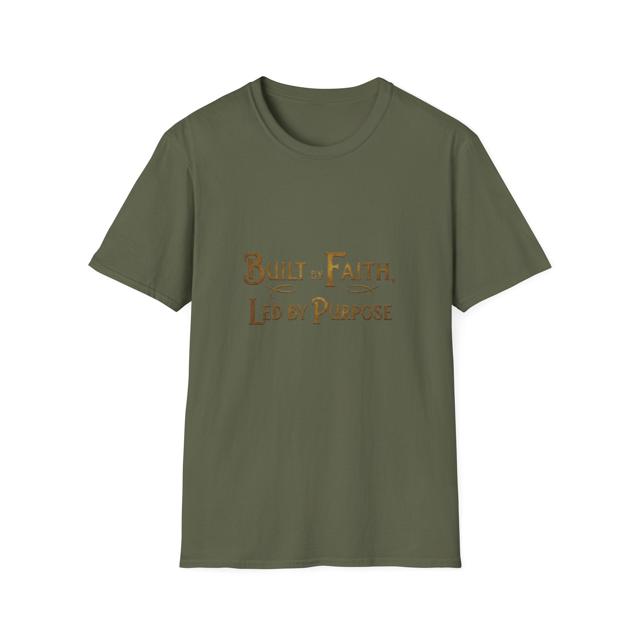 Faith-Driven T-Shirt — "Built by Faith, Led by Purpose" Inspirational Tee