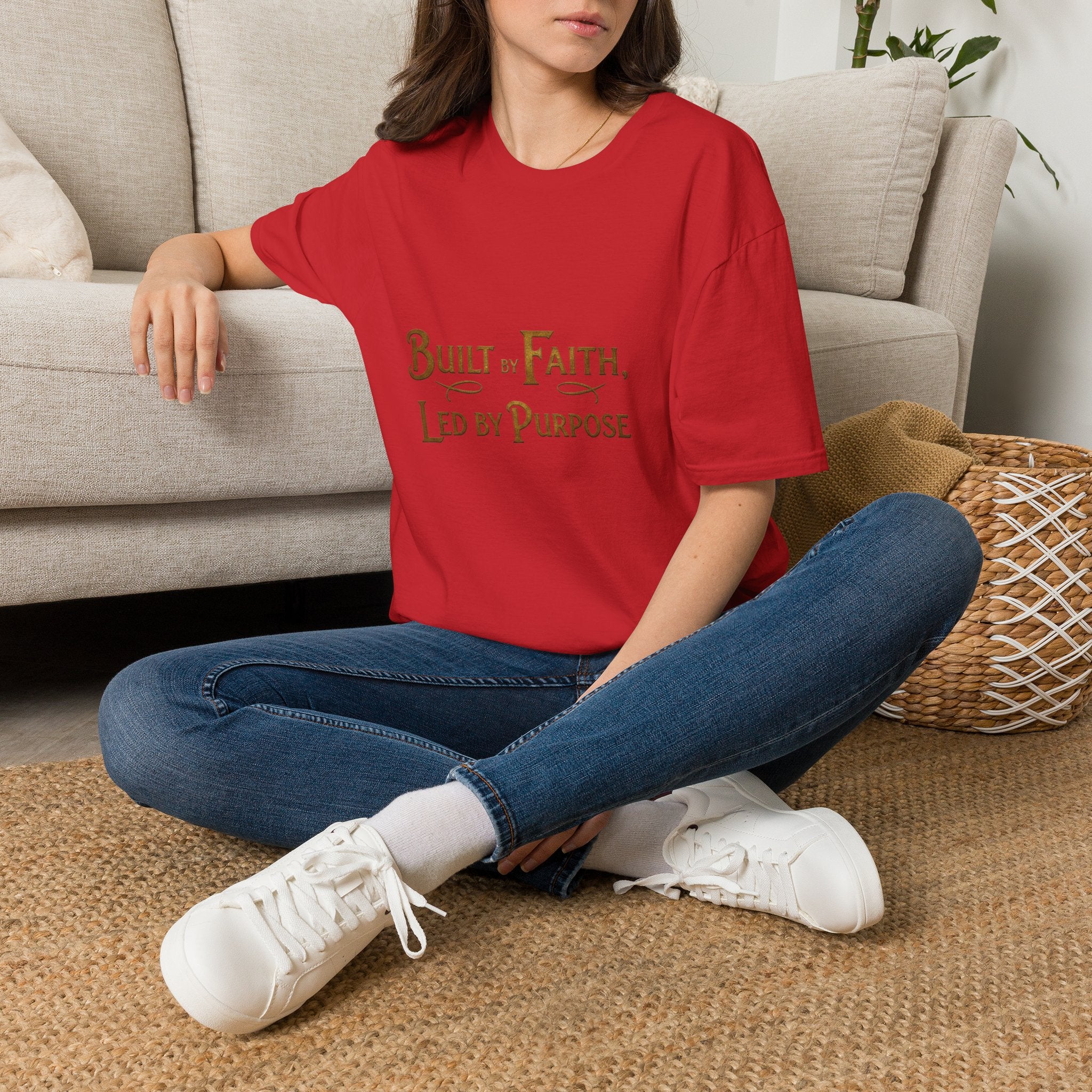 Faith-Driven T-Shirt — "Built by Faith, Led by Purpose" Inspirational Tee