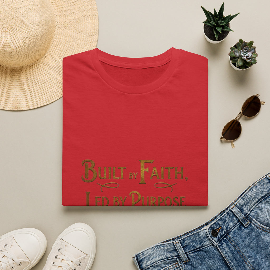 Faith-Driven T-Shirt — "Built by Faith, Led by Purpose" Inspirational Tee