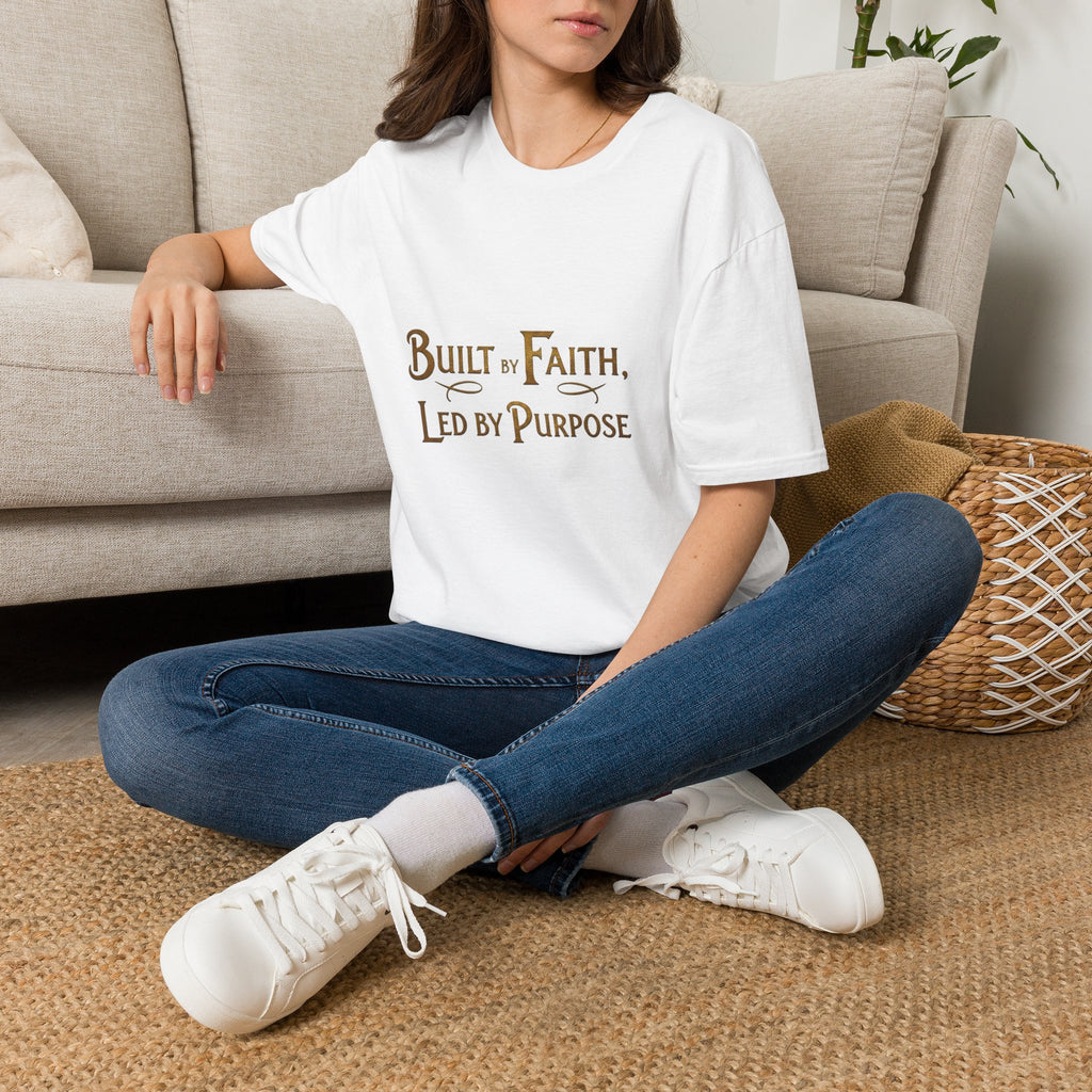 Faith-Driven T-Shirt — "Built by Faith, Led by Purpose" Inspirational Tee