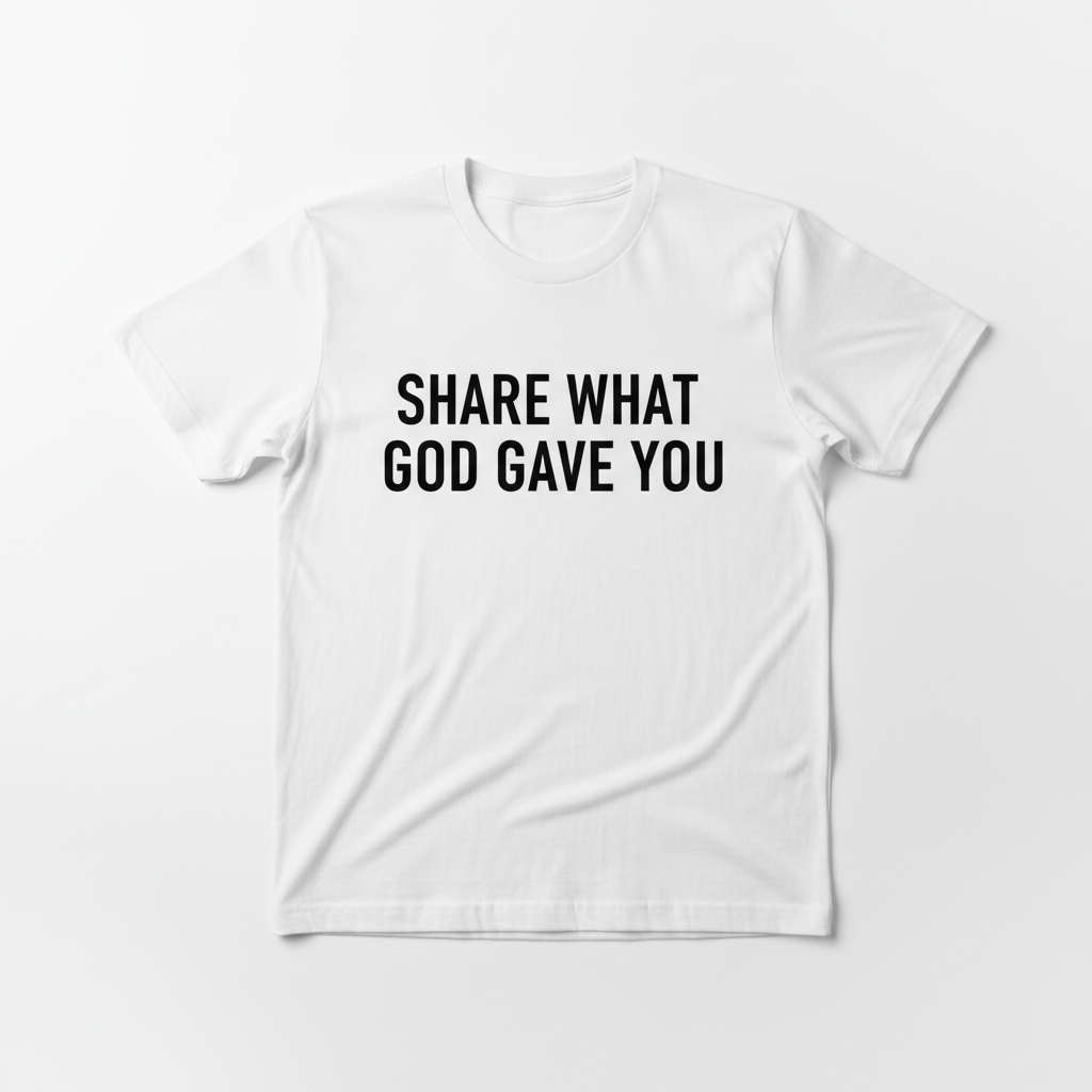 SHARE WHAT GOD GAVE YOU T-Shirt Flat Lay