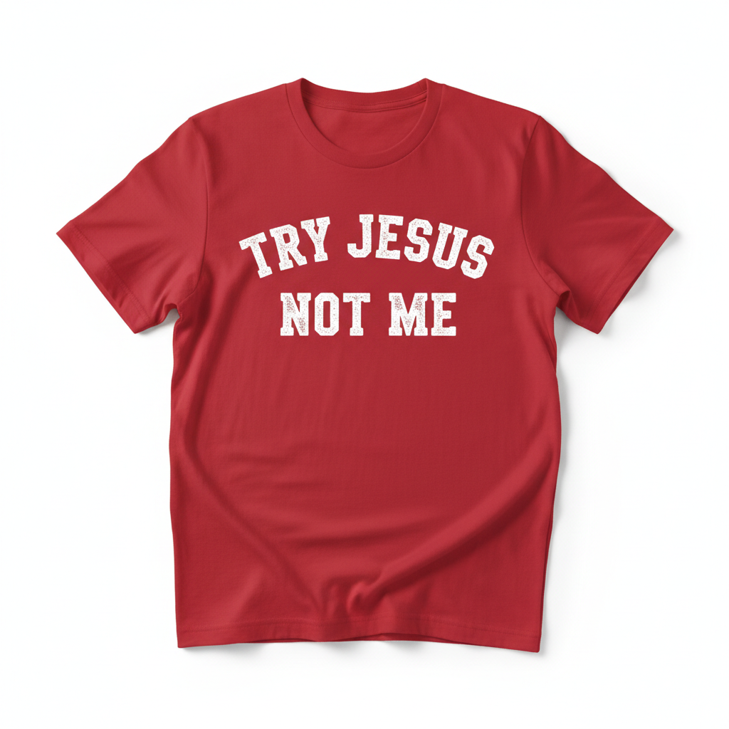 Try Jesus Not Me Red T-Shirt